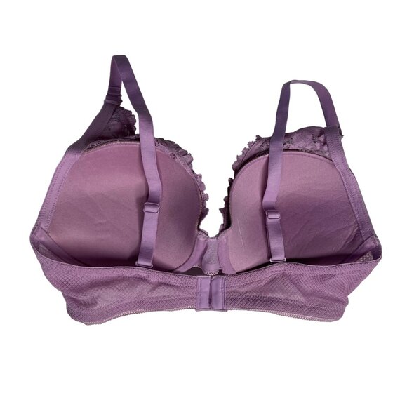 Auden Plunge Coverage Push-Up Bra Padded 34D Lilac Purple Lace - Picture 2 of 9